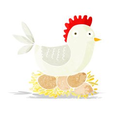 cartoon hen on eggs N3