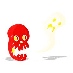 cartoon spooky skull N61