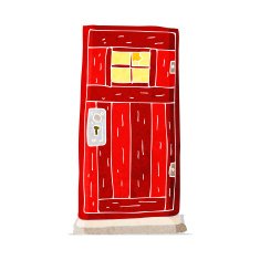 cartoon old wood door N3
