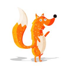 cartoon waving fox N3