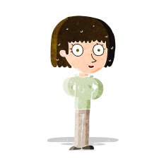 cartoon staring woman N12