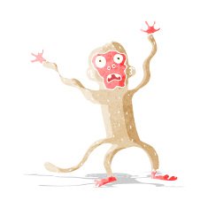 cartoon frightened monkey N3