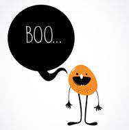 cute monster with speech bubble