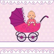 Little girl in a stroller N2
