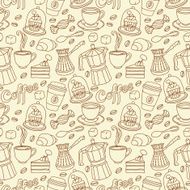 Pattern with coffee and sweet N2
