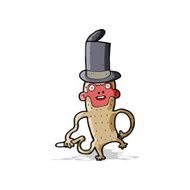 cartoon monkey wearing top hat N10