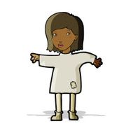 cartoon woman in patched clothing N4