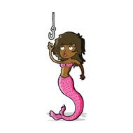 cartoon mermaid and fish hook N4