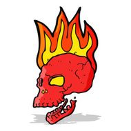 Cartoon Flaming Skull N30