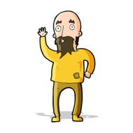 cartoon bearded man waving N3
