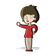 cartoon happy woman N86