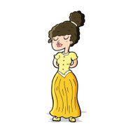 cartoon pretty victorian woman N4
