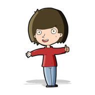 cartoon happy woman N87