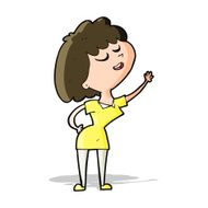 cartoon happy woman about to speak N3