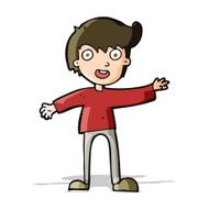 cartoon excited boy N53