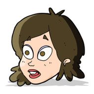 cartoon female face with surprised expression N7