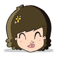 cartoon happy female face N52