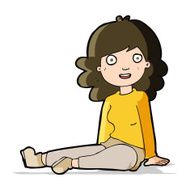 cartoon happy woman N88