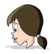 cartoon pretty female face N28