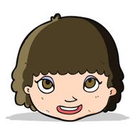 cartoon happy female face N53