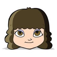 cartoon happy female face N54