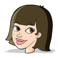 cartoon happy female face N55
