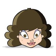 cartoon happy female face N57