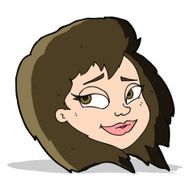 cartoon happy female face N58