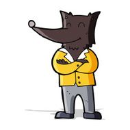 cartoon wolf in shirt N3