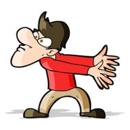 cartoon annoyed man gesturing N4
