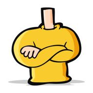 cartoon folded arms body N4