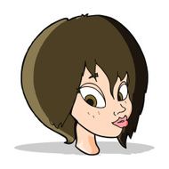 cartoon pretty female face pouting N4