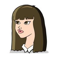 cartoon pretty girl with long hair N4