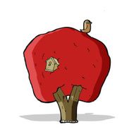 cartoon tree with birdhouse N4