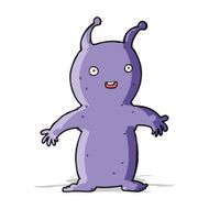 cartoon happy little alien N4