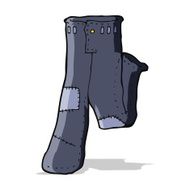 cartoon patched old jeans N7