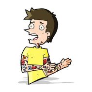 cartoon man with tattoos N4
