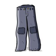cartoon patched old jeans N8