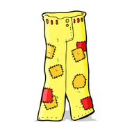 cartoon patched old jeans N9