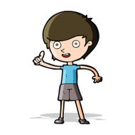 cartoon boy giving thumbs up symbol N8