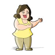 cartoon happy fat woman N3