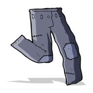 cartoon patched old jeans N10