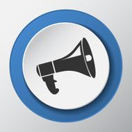 megaphone paper icon with shadow