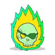 cartoon burning skull N5