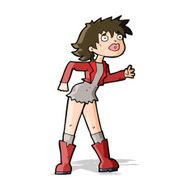 cartoon girl in leather jacket N4