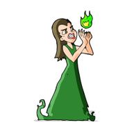 cartoon witch woman casting spell N4