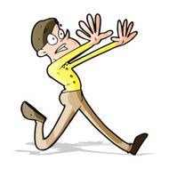 Cartoon Man Running Away N7
