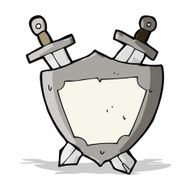 cartoon shield and swords N4