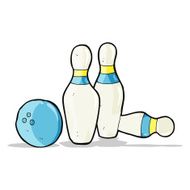 Cartoon Bowling Ball And Skittles N3