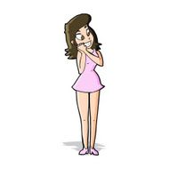 cartoon excited woman N42
